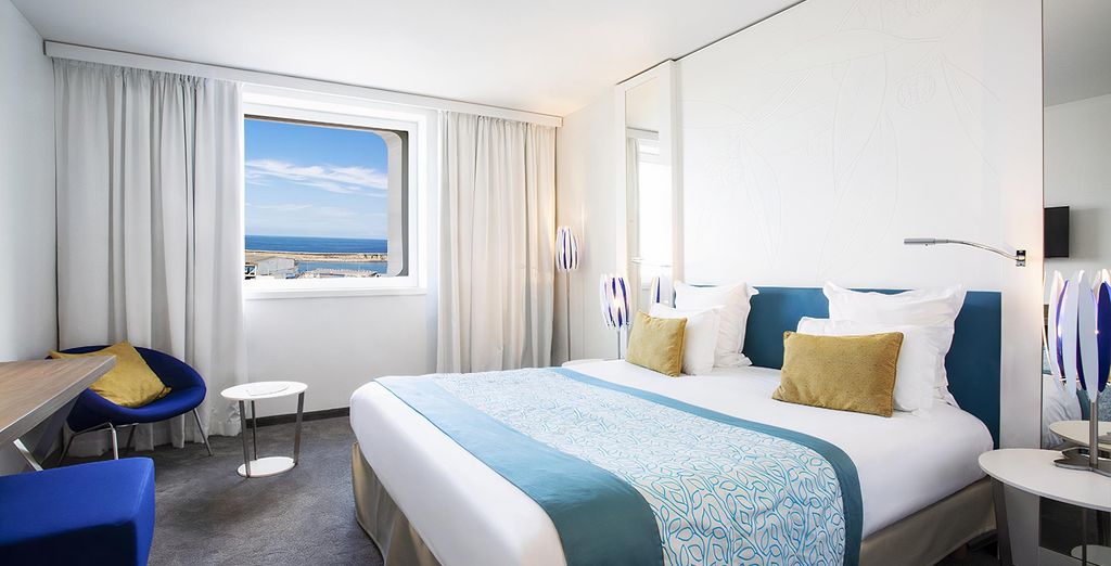 Chambre avec vue sur la mer de l'hôtel Golden Tulip Marseille Euromed 4 étoiles