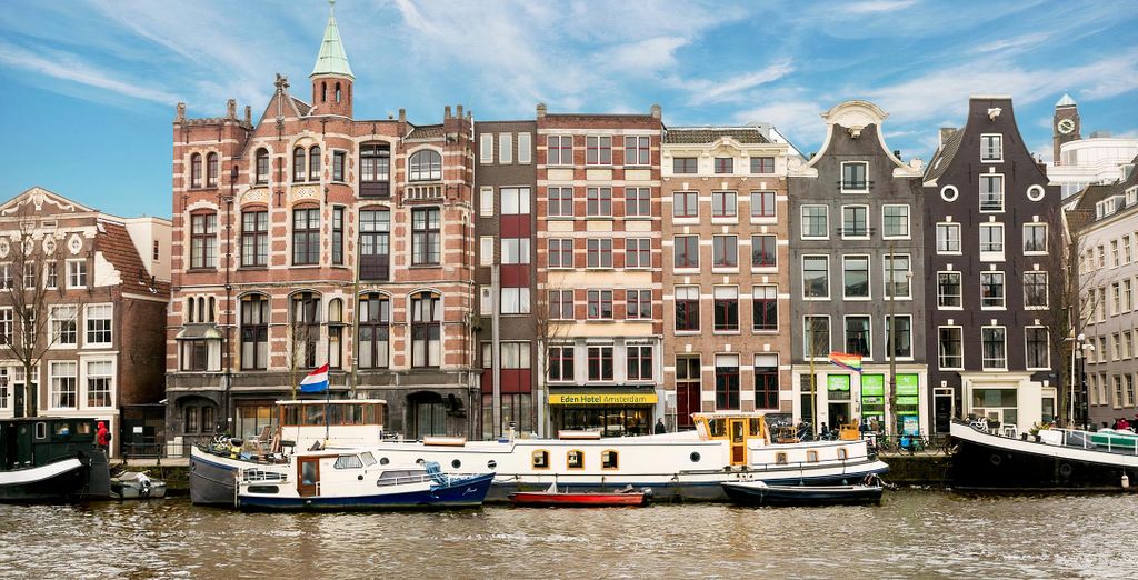 Amsterdam canal and historic buildings