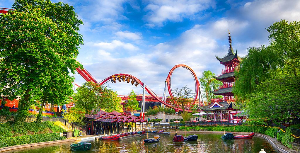 Tivoli Gardens at dusk