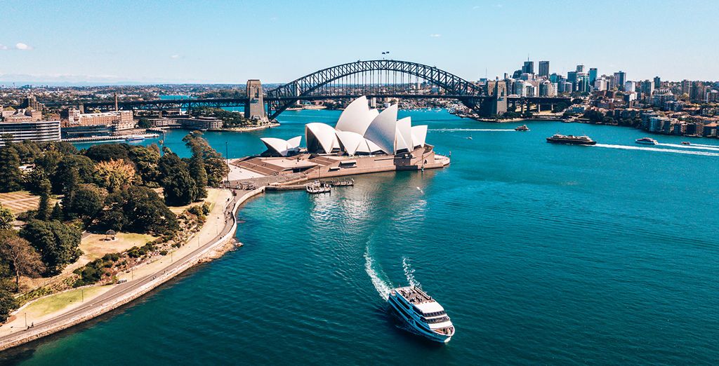 The Sydney Harbour Bridge and  th Sydney Opera House