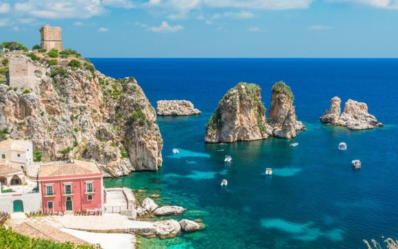 Ab 7 Nächten: Ein Bootsausflug ab dem Hafen von Terrasini nach Scopello, zum Zingaro-Naturreservat und nach San Vito Lo Capo