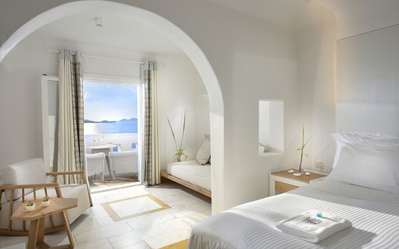 Une chambre vue mer dans les Cyclades