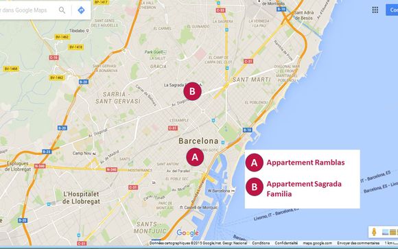 Localisation géographique des 2 appartements