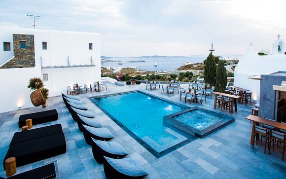 Boutique hotel mykonian style con vista sul mare