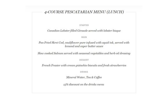 4-Course Lunch Menu Options