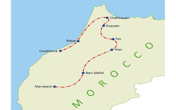Blue city morocco map