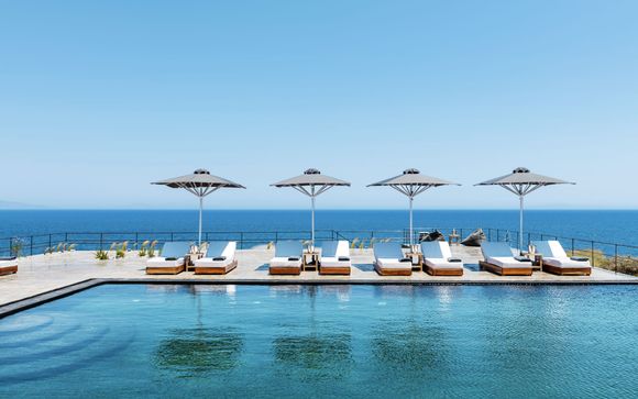 Hotel fronte spiaggia e vista sul Mar Egeo