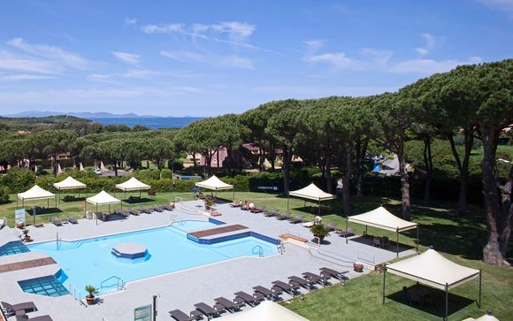 Elegante resort con spiaggia privata di fronte all'Isola d'Elba
